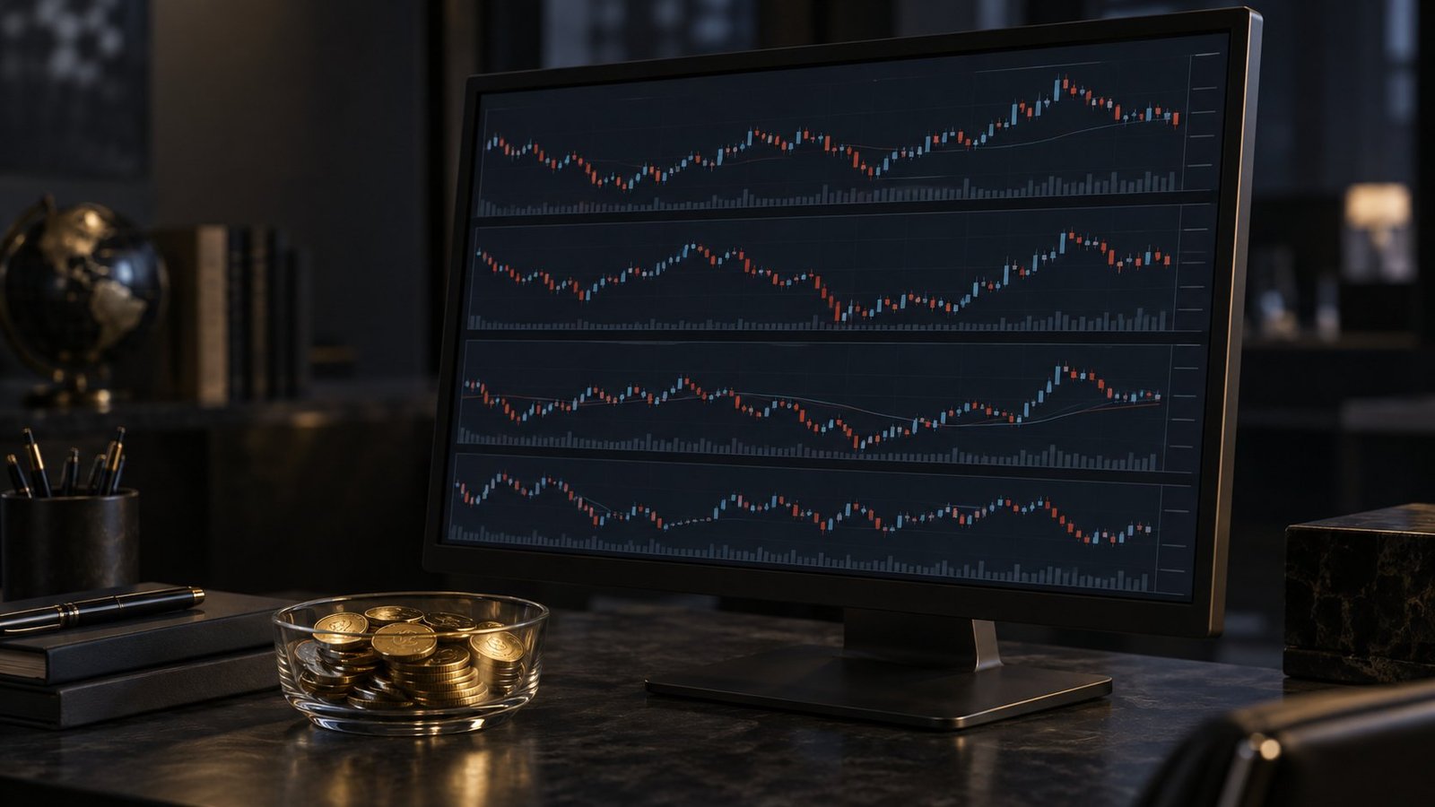 Gold investment prediction chart with regional ETF flow direction and multiple forecast horizons