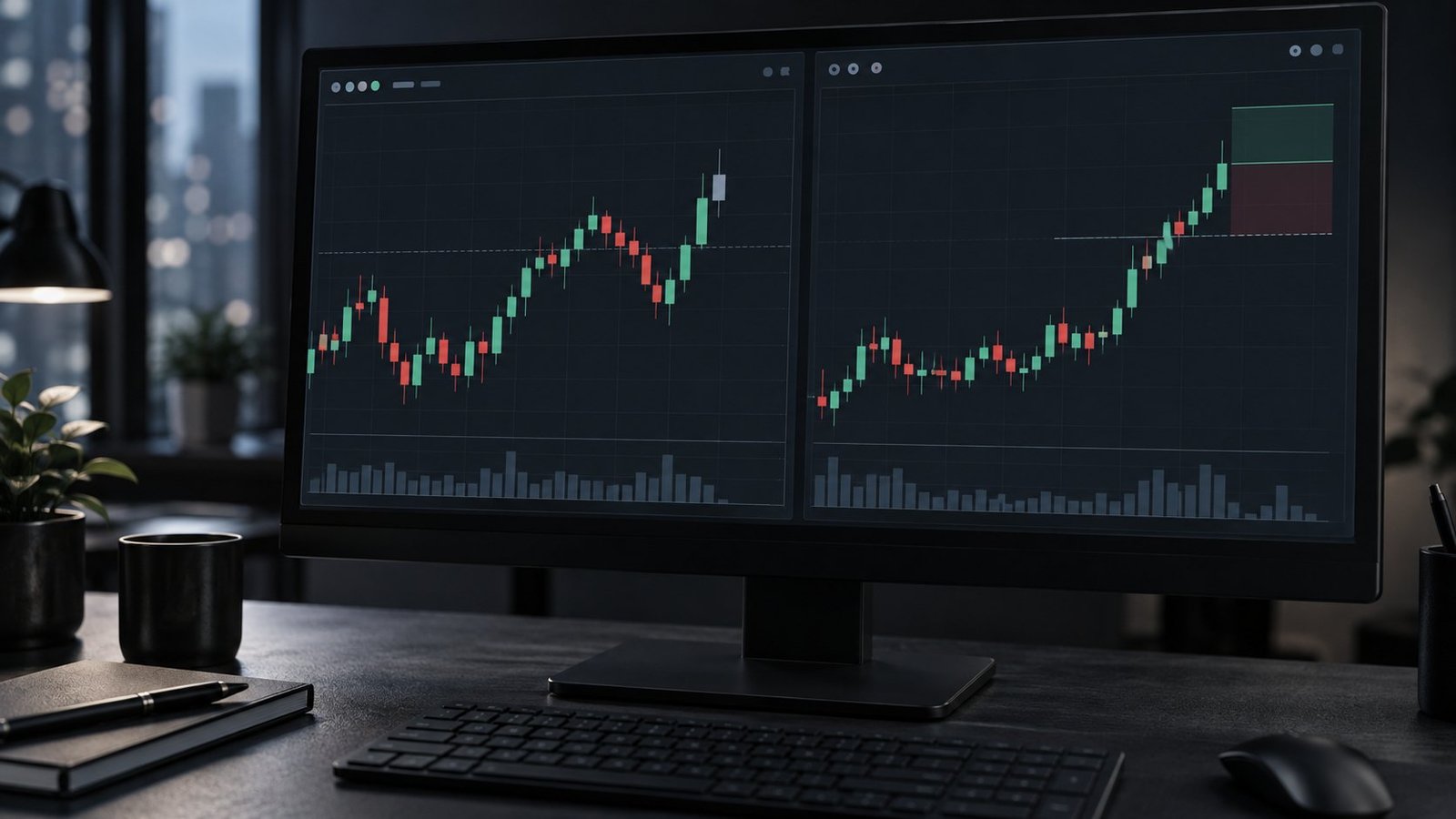 Forex prediction API payload shown beside forming and future candles