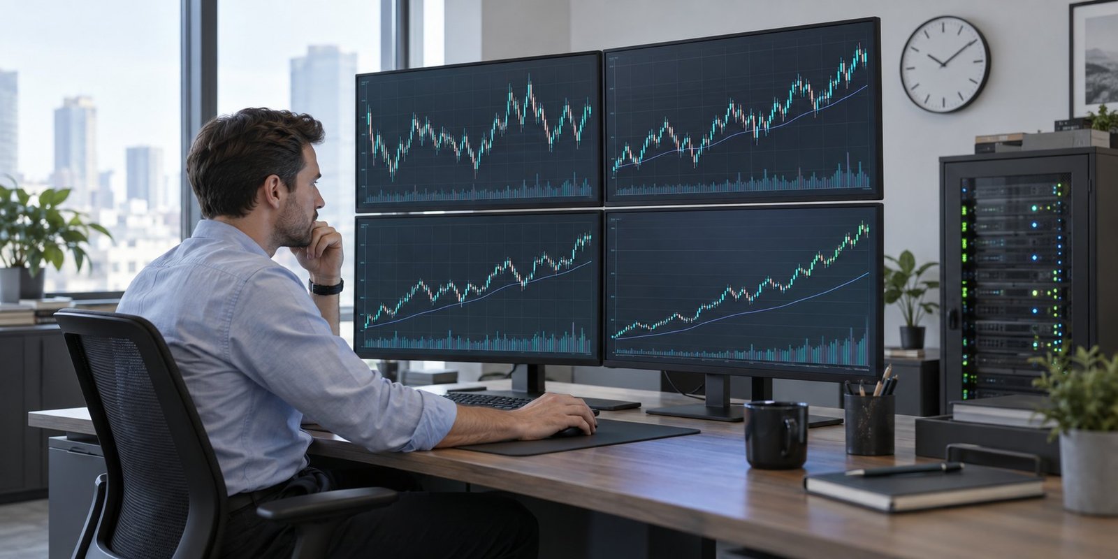 Monitor Model Drift Analyst monitoring multi-timeframe forex forecast drift across M15 H1 H4 and D1