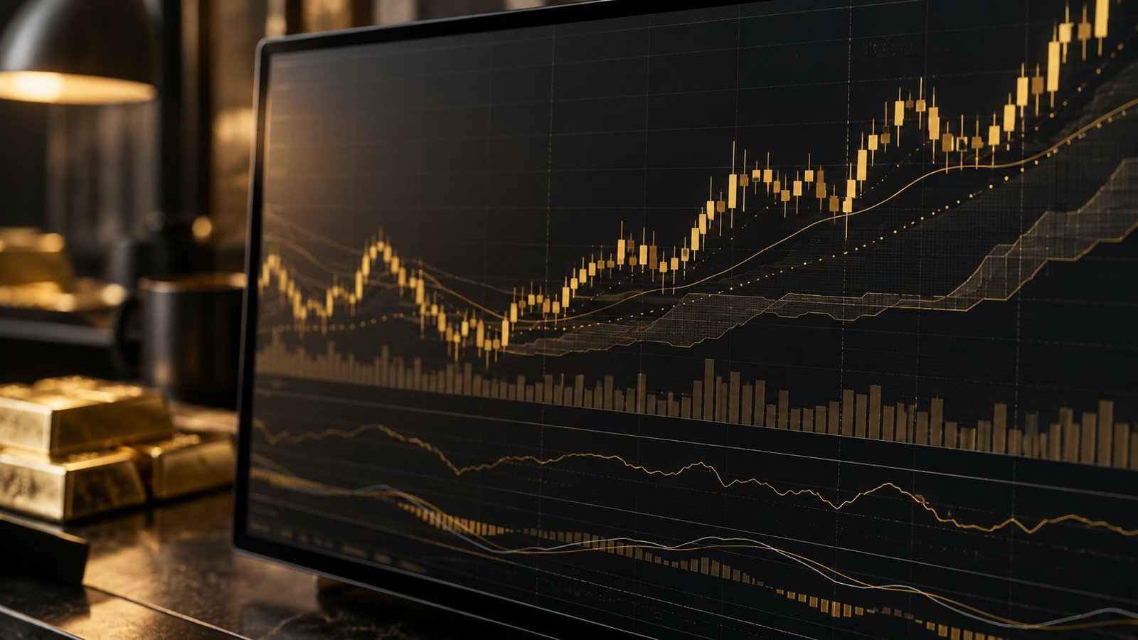 gold price forecast AI candle chart with rolling forecast windows