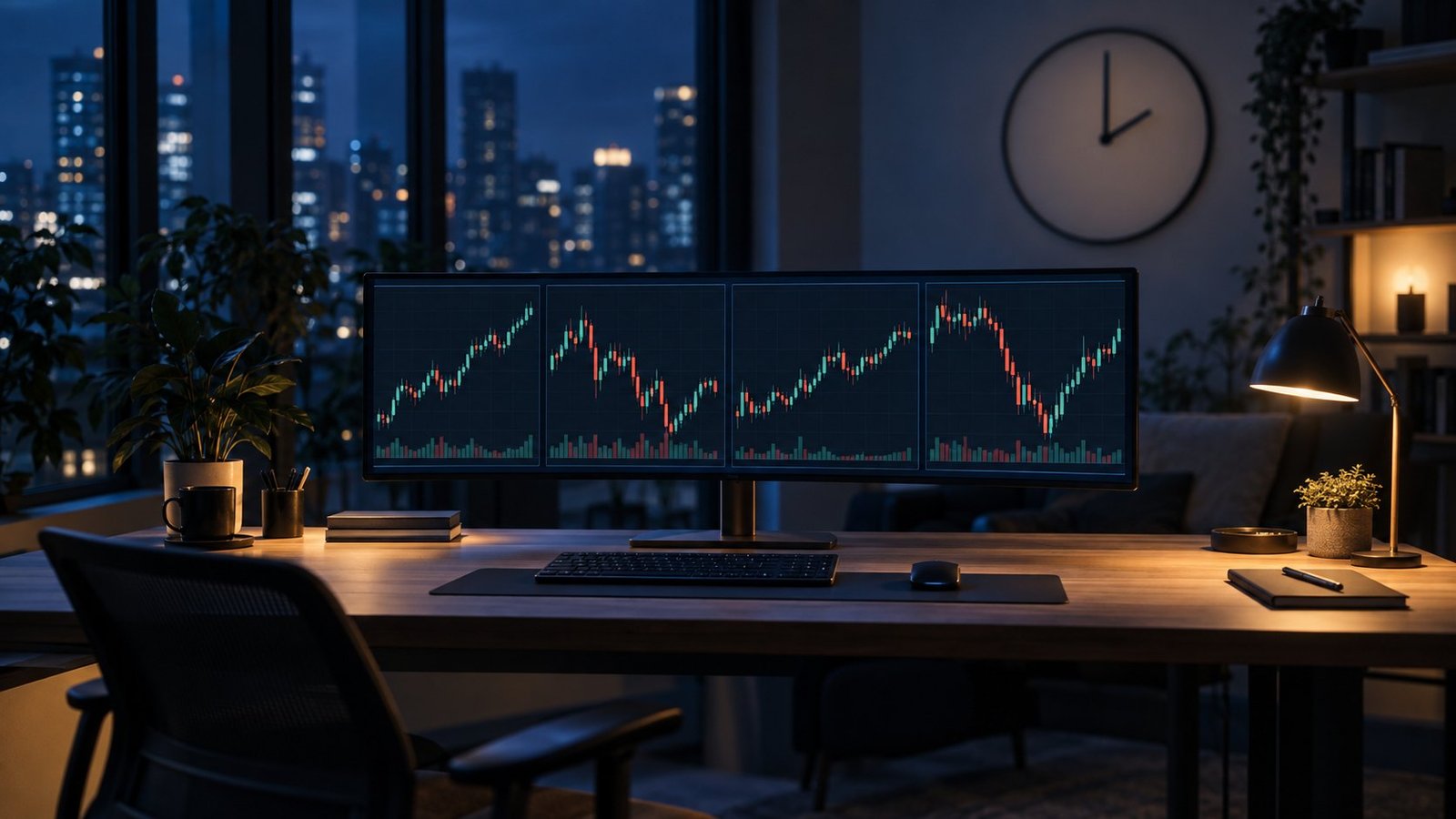 Trading desk monitor showing forex candlestick charts ahead of the Fed rate decision September 2026 forex traders are watching