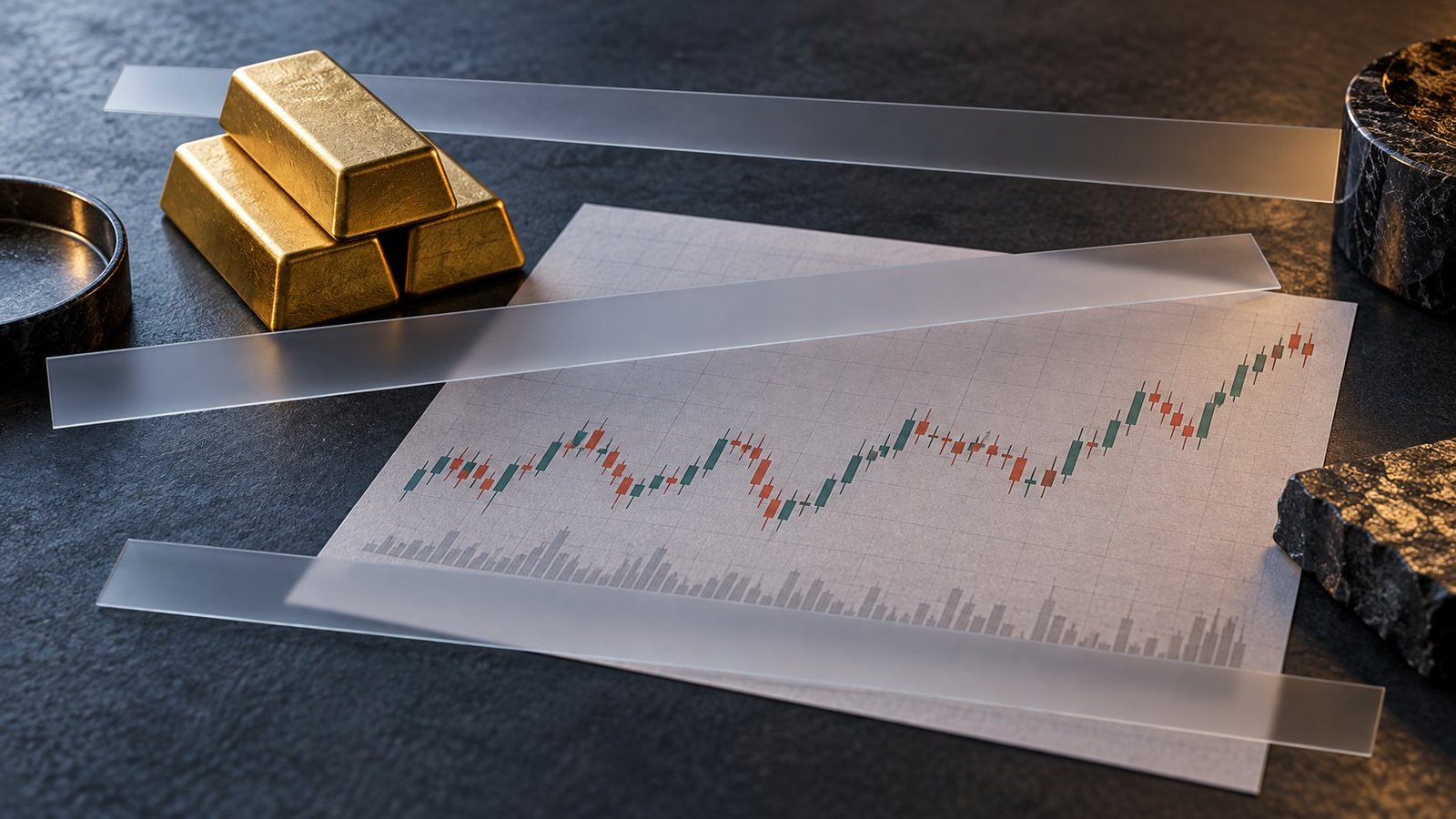Gold forecasting chart with annual, scenario, and 48-hour horizons